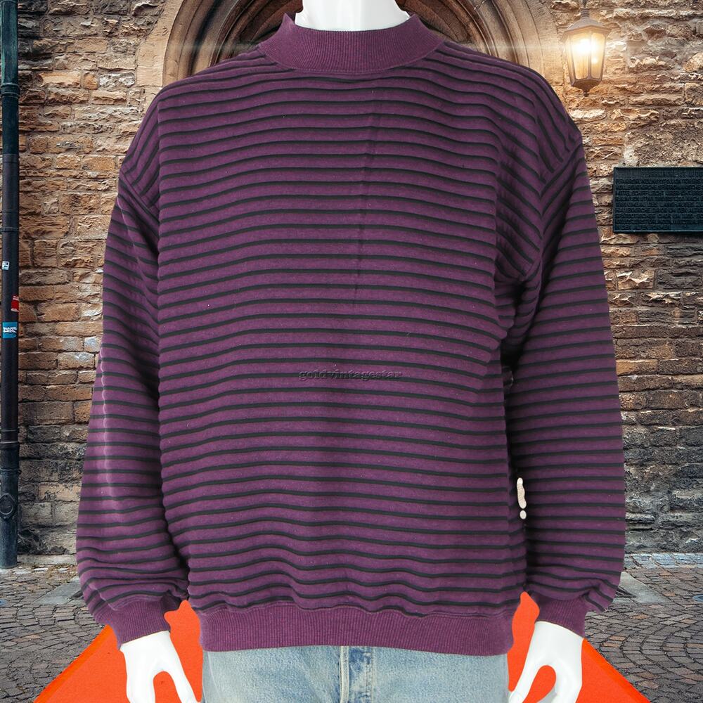 Vintage Koman 3D Ribbed Striped Sweater L